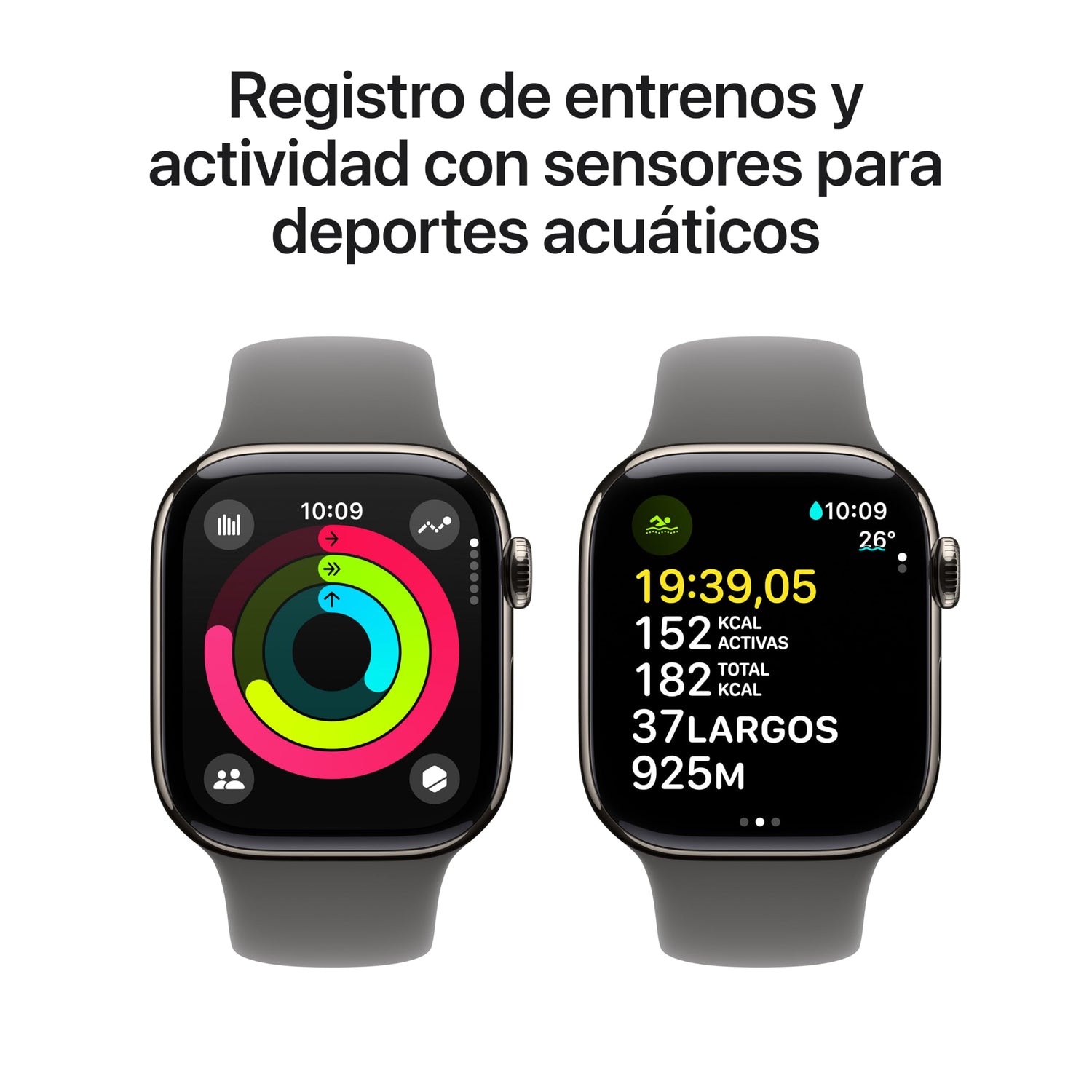 Apple Watch Series 10 [GPS 46mm] Smartwatch with Jet Black Aluminium Case with Black Sport Band. Fitness Tracker, ECG App, Always-On Retina Display, Water-Resistant