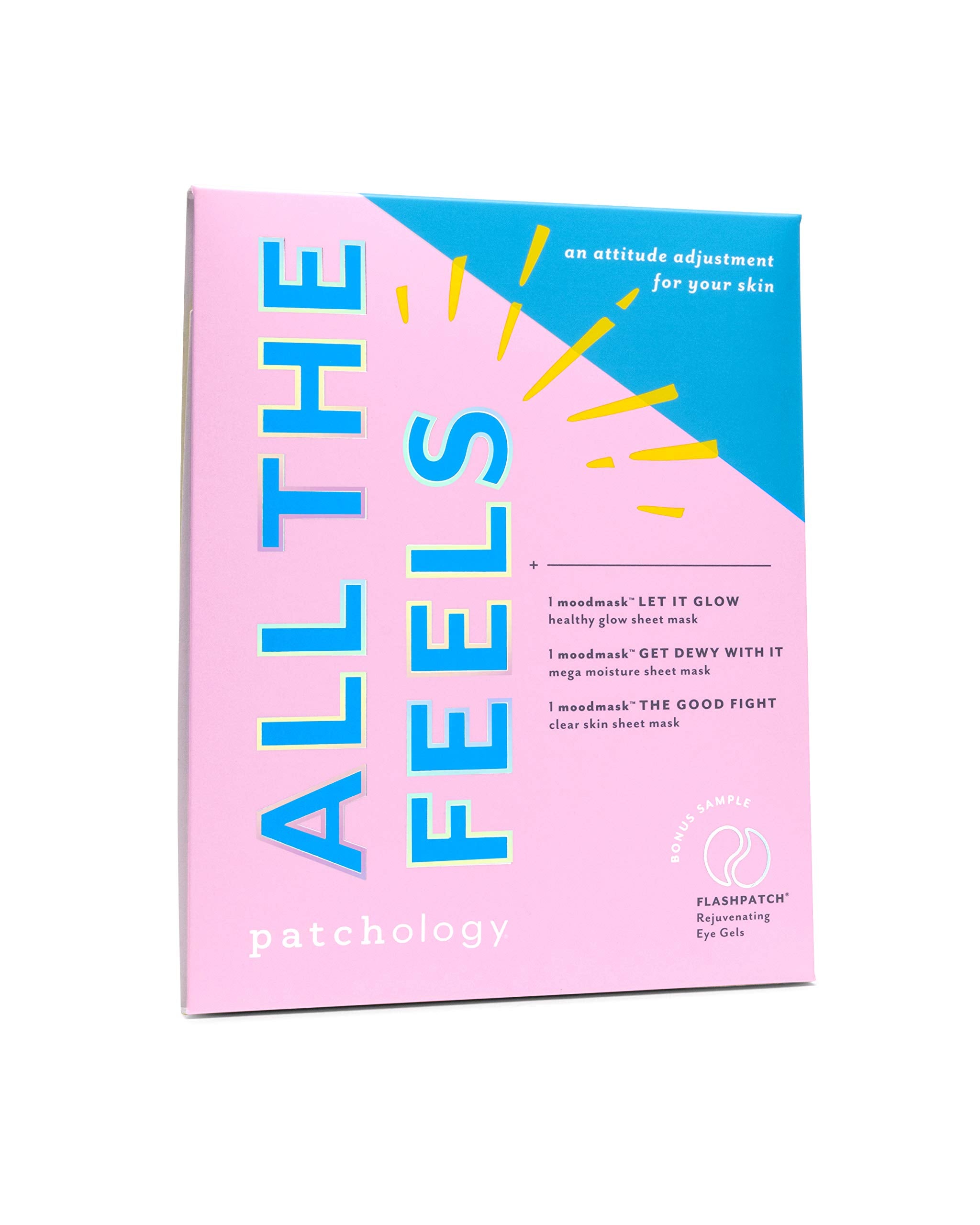 Patchology &quot;All the Feels Sheet Masks - Hydrating Face Masks for dry skin and blotchy redness. Facial Sheet Mask Skincare Treatment to reduce puffiness, redness and wrinkles (3 Piece Set)