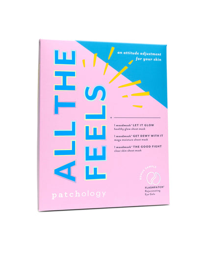 Patchology &quot;All the Feels Sheet Masks - Hydrating Face Masks for dry skin and blotchy redness. Facial Sheet Mask Skincare Treatment to reduce puffiness, redness and wrinkles (3 Piece Set)
