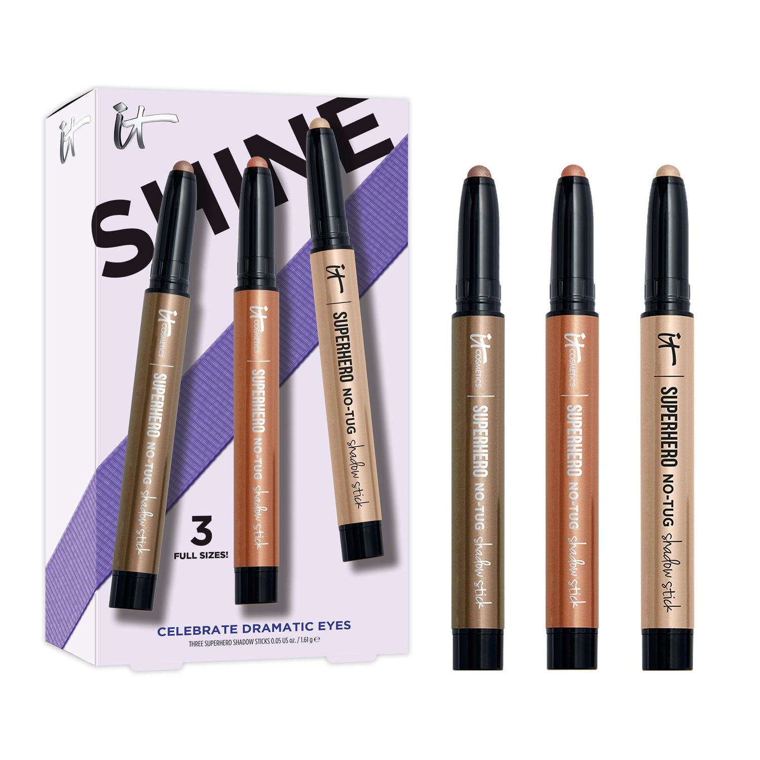 IT Cosmetics Superhero No-Tug Waterproof Eyeshadow Stick - Longwear Blendable Cream with Built-In Primer Suitable for Sensitive Eyes 0.05 oz