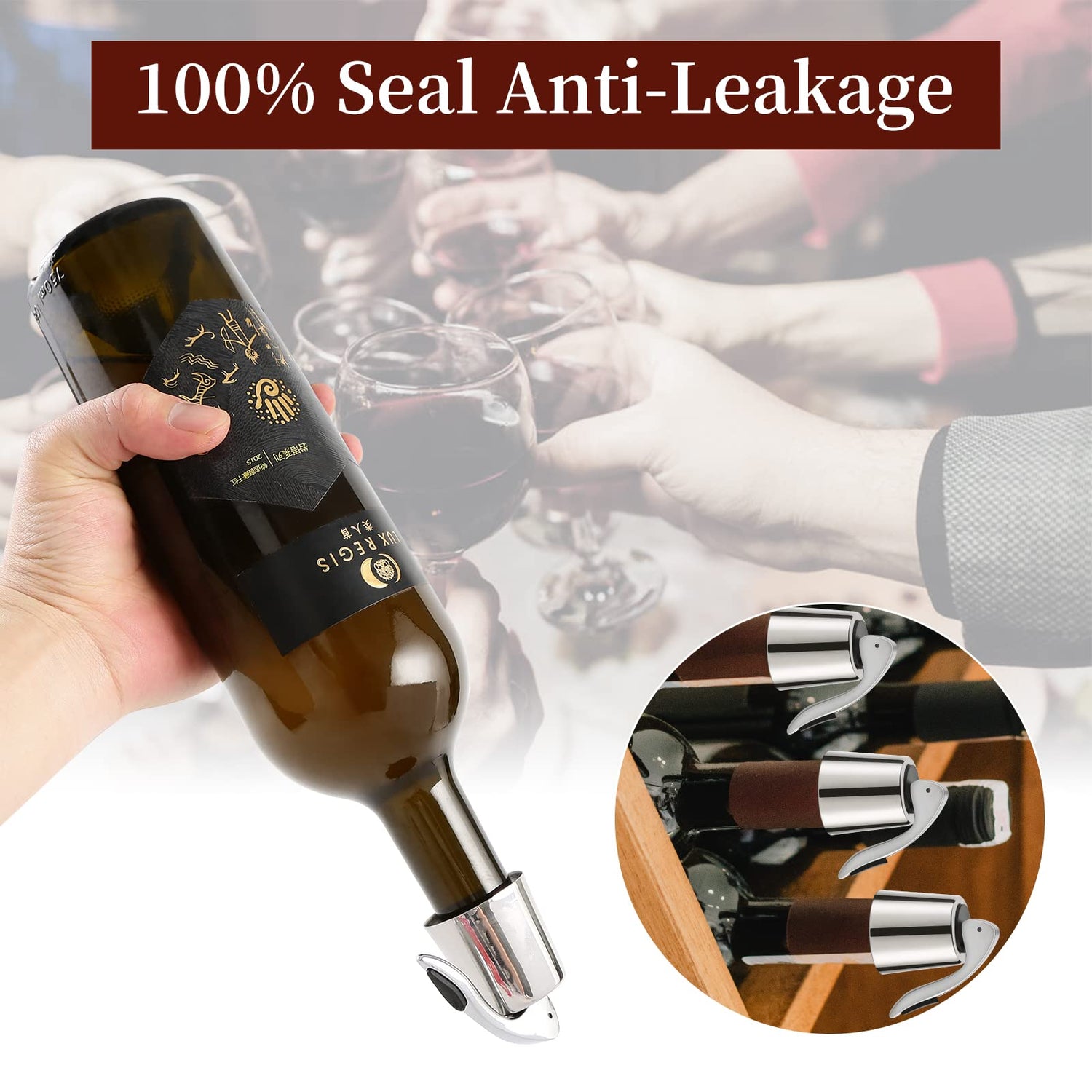 [2 PACK]Wine Bottle Stoppers,Real Vacuum Wine Stoppers,Reusable Wine Preserver,Wine Corks Keep Fresh,Best Gifts for Wine Lovers for christmas gifts.