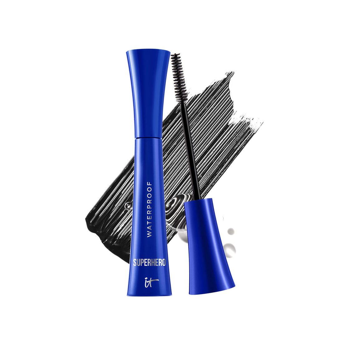 IT Cosmetics Superhero Volumizing Waterproof Mascara – 24HR Wear – Resists Sweat &amp; Humidity – Lash-loving Biotin, Peptides &amp; Pro-Vitamin B5 – Super Black, 0.3 fl oz