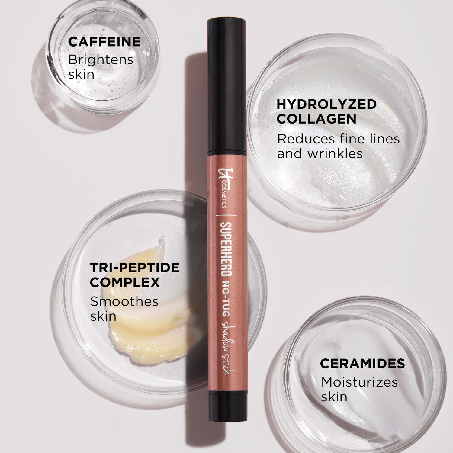 IT Cosmetics Superhero No-Tug Waterproof Eyeshadow Stick - Longwear Blendable Cream with Built-In Primer Suitable for Sensitive Eyes 0.05 oz
