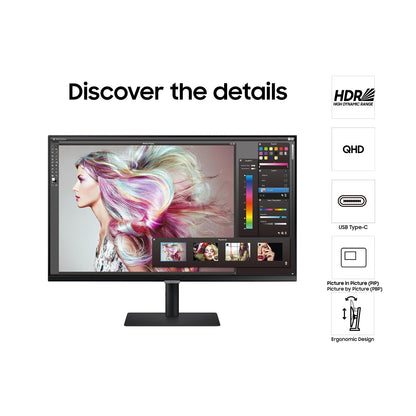 SAMSUNG 34-Inch ViewFinity S65TC Series Ultra-WQHD 1000R Curved Computer Monitor, HDR10, 100Hz, AMD FreeSync, Thunderbolt 4, Height Adjustable Stand, Built-in Speakers, Eye Care, LS34C650TANXGO, 2024