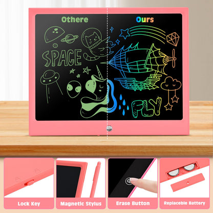 cimetech 2 Pack LCD Writing Tablet for Kids Toys, Colorful Drawing Tablet Doodle Board Writing Pad for Toddler Gifts, Kids Travel Essentials, Christmas Stocking Stuffers for 3-12 Years Boys Girls