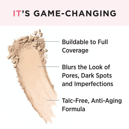 IT Cosmetics CC+ Airbrush Perfecting Powder Foundation - Buildable Full Coverage Of Pores &amp; Dark Spots - Hydrating Face Makeup with Hydrolyzed Collagen &amp; Niacinamide - 0.33 Oz