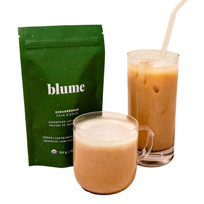 Blume Rose London Fog Latte with Zero Sugar or Caffeine - Certified Organic, Vegan and Gluten-Free - Tart Cherry &amp; Rosehips blend rich Antioxidant &amp; Vitamin to Ease Bloating and Boost Your Natural Glow - 30 Servings