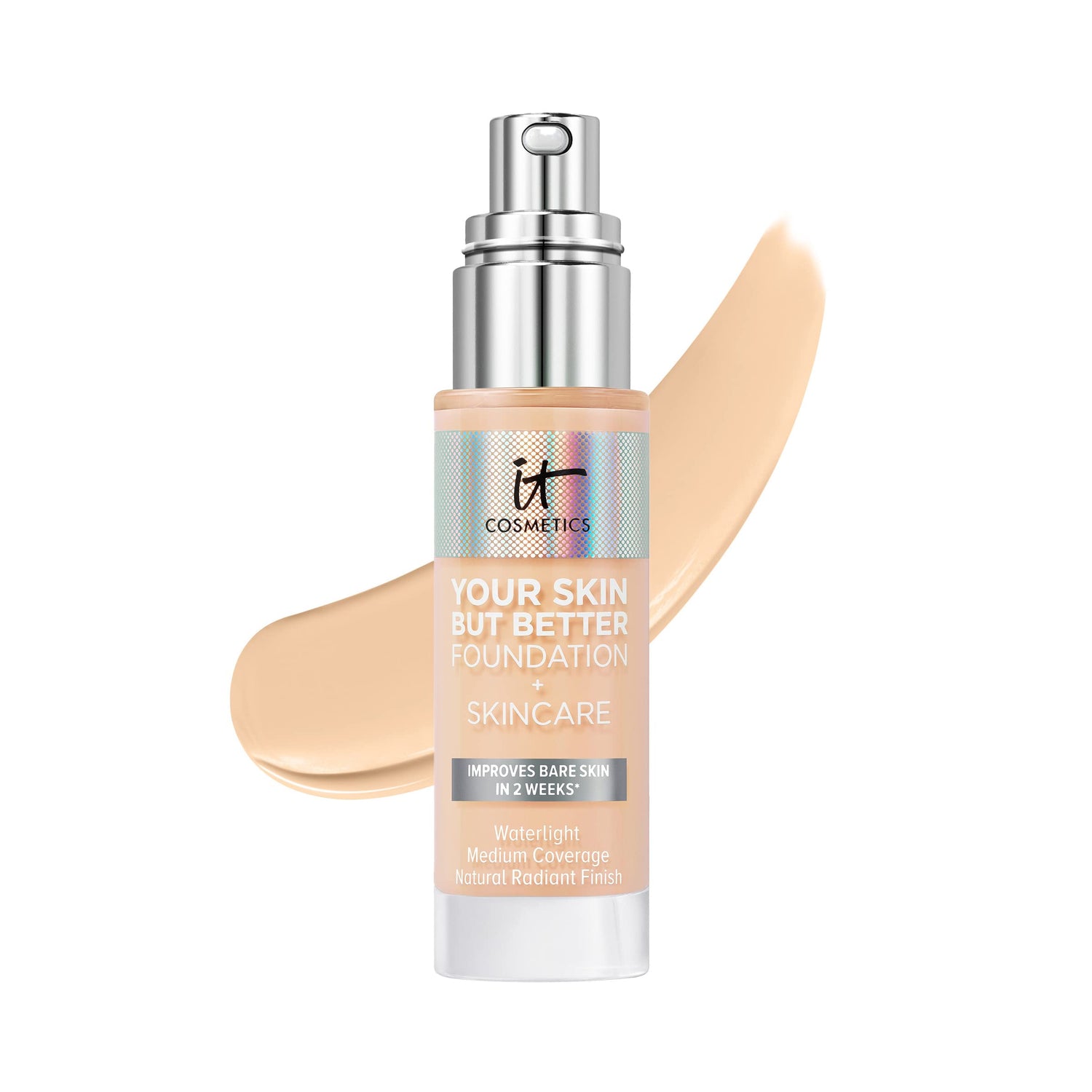 IT Cosmetics Your Skin But Better Foundation + Skincare - Hydrating Medium Buildable Coverage - Minimizes Pores &amp; Imperfections - Natural Radiant Finish - With Hyaluronic Acid - 1.0 fl oz