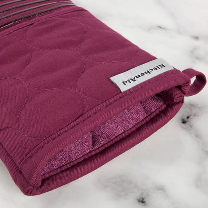 KITCHENAID Quilted Cotton Terry Cloth Oven Mitt, Pot Holder, Kitchen Towel 4-Pack Set, Heat Resistant, Silicone Grip, Gift Set, Milkshake, 16&quot;x26&quot;, 7&quot;x13&quot; &amp; 7&quot;x10&quot;