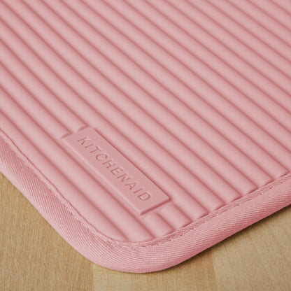 KitchenAid Ribbed Soft Silicone Water Resistant Pot Holder Set, Milkshake , 2 Piece Set, 7&quot;x9&quot;