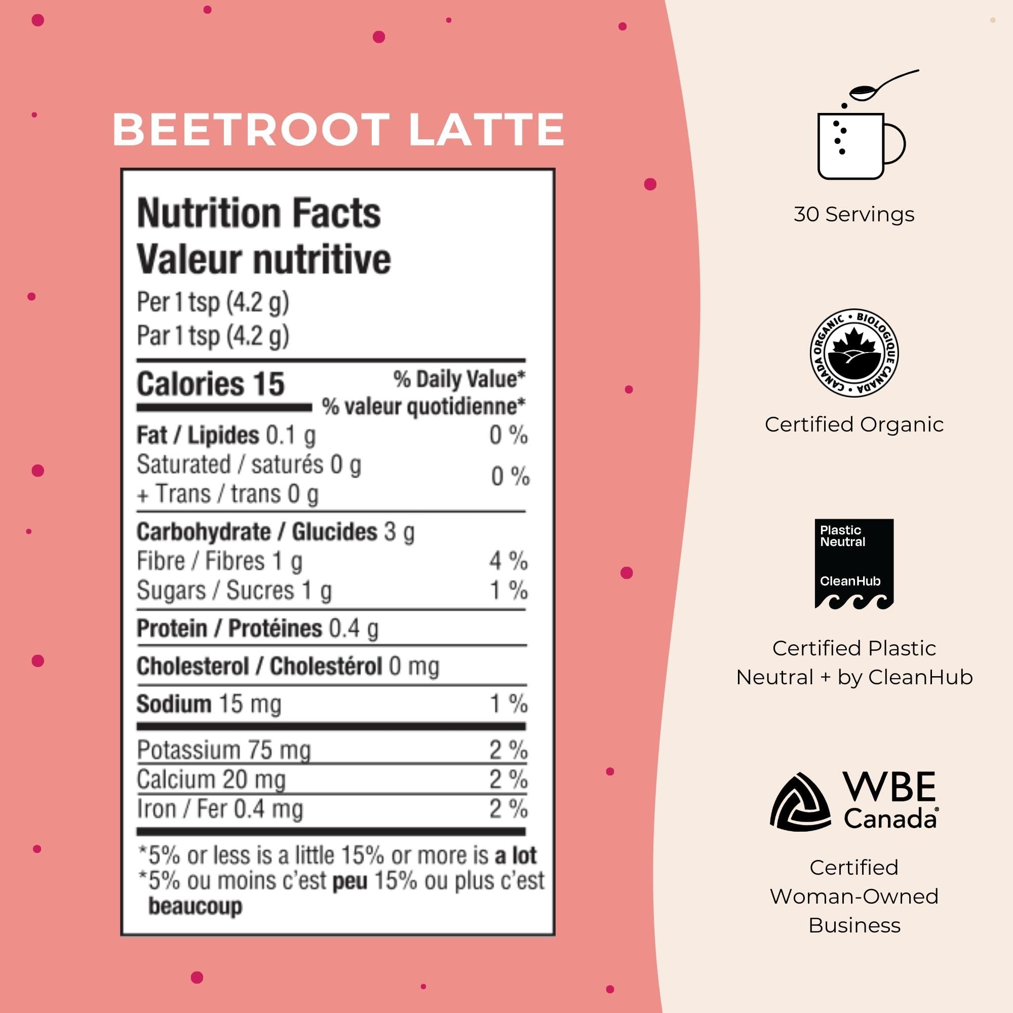 Blume Rose London Fog Latte with Zero Sugar or Caffeine - Certified Organic, Vegan and Gluten-Free - Tart Cherry &amp; Rosehips blend rich Antioxidant &amp; Vitamin to Ease Bloating and Boost Your Natural Glow - 30 Servings