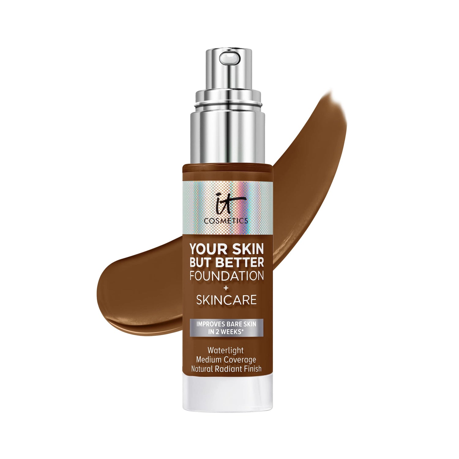 IT Cosmetics Your Skin But Better Foundation + Skincare - Hydrating Medium Buildable Coverage - Minimizes Pores &amp; Imperfections - Natural Radiant Finish - With Hyaluronic Acid - 1.0 fl oz