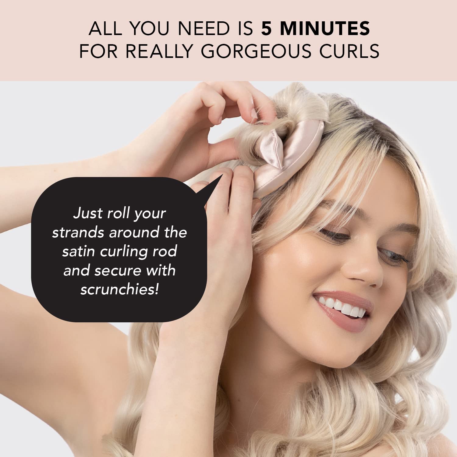 Kitsch Satin Heatless Curling Rod- XL Heatless Hair Curler w/Reliable Snap - Heatless Curls Overnight - Soft Hair Rollers to Sleep In - No Heat Curls Overnight Curlers for Short Hair - 4pcs -Rosewood