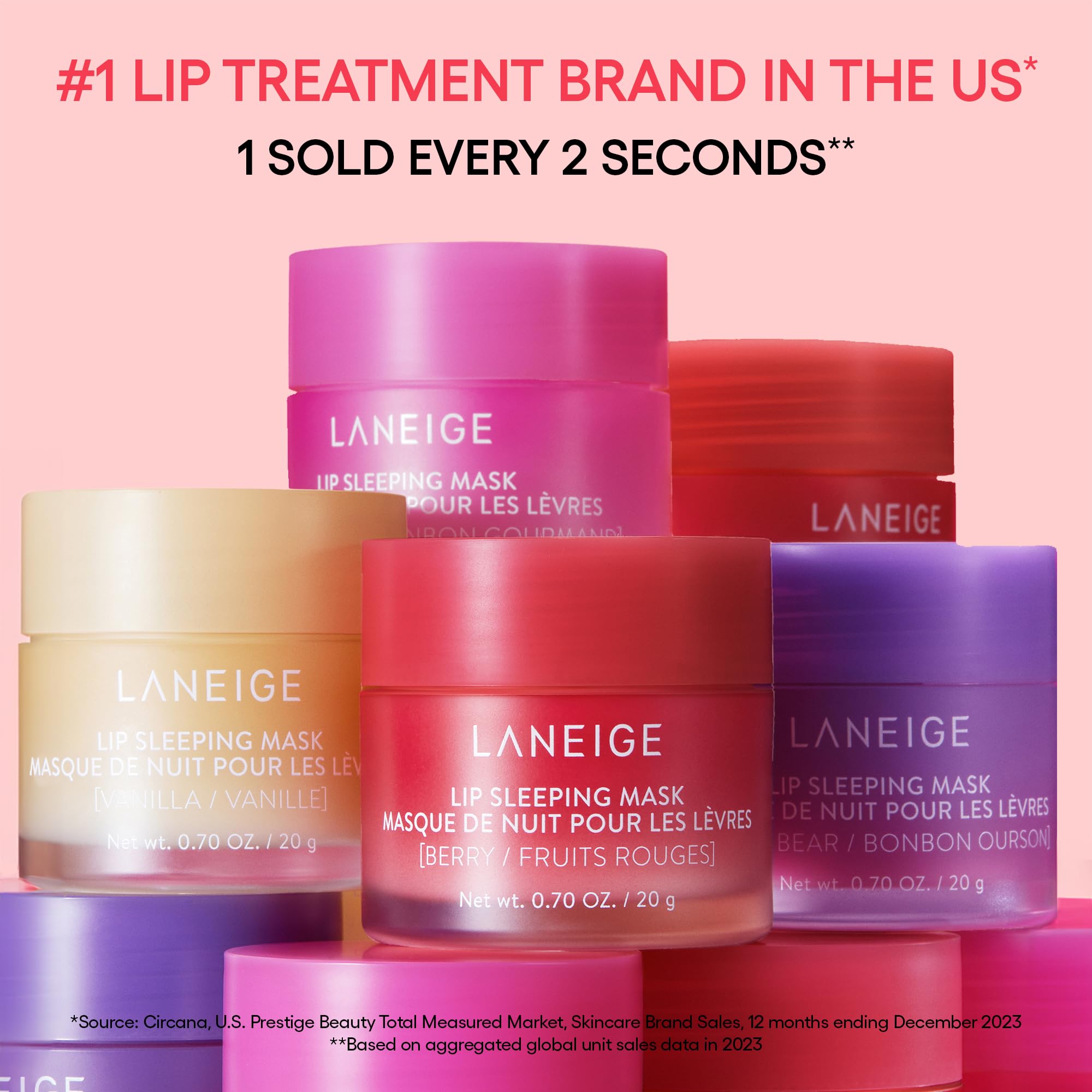 LANEIGE Lip Sleeping Mask: Nourish, Hydrate, Vitamin C, Murumuru &amp; Shea Butter, Antioxidants, Flaky, Dry Lips