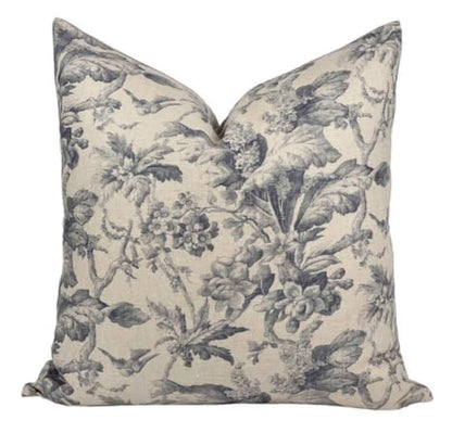 Pillow Cover 100% Linen 20 x 20 inches Double Sided Block Print with Zipper for Easy Removal Home Decor Shabby Chic Farmhouse Neutral Decorative Sofa Couch Accent (Plaid White Grey)