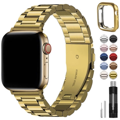 Fullmosa Compatible with Apple Watch Band 49mm 45mm 44mm 42mm 41mm 40mm 38mm, Stainless Steel iWatch Band with Case Compatible for Apple Watch Ultra 2 Ultra Series 10 9 8 7 6 5 4 3 2 1&amp;iWatch SE
