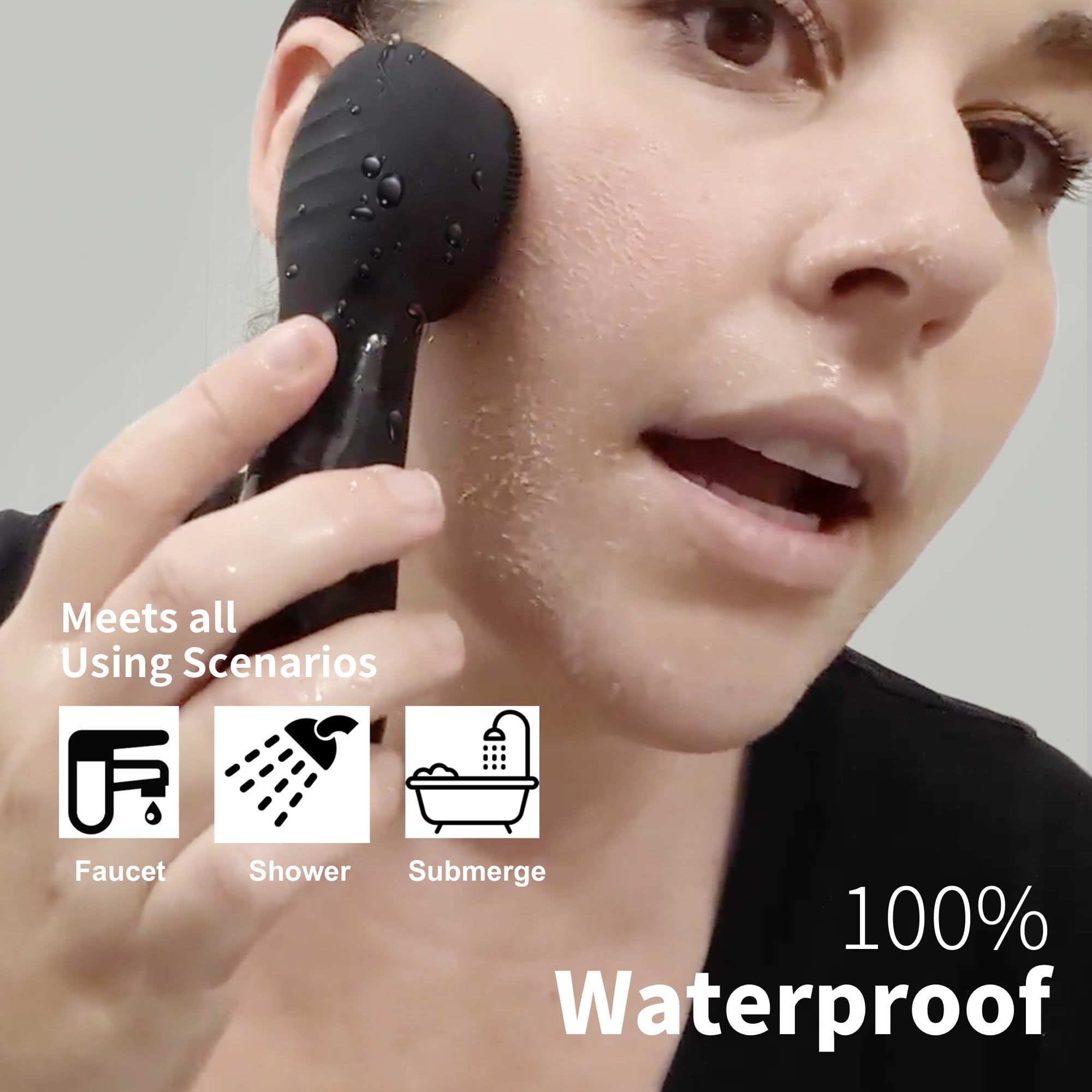 Silicone Face Scrubber, NågraCoola CLIE 2.0 Facial Cleansing Brush, Rechargeable, Waterproof Face Scrub Brush for Cleansing, Exfoliating, Massaging, Electric Facial Exfoliator for Women and Men - Oat