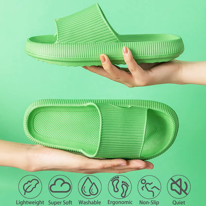 rosyclo Cloud Slippers for Women and Men, Pillow House Slippers Shower Shoes Indoor Slides Bathroom Sandals, Ultimate Comfort, Lightweight, Thick Sole, Non-Slip, Easy to Clean