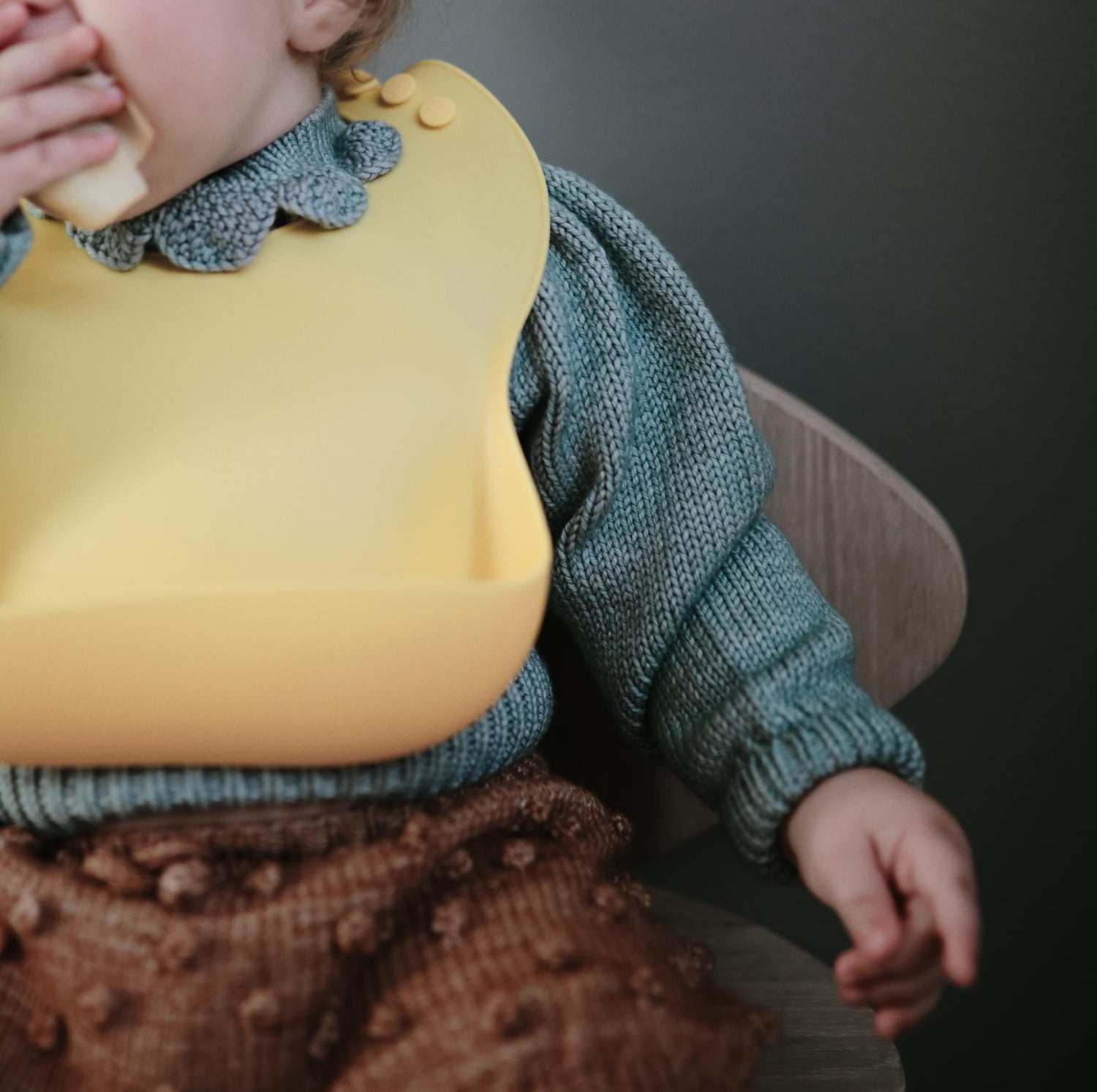 mushie Silicone Baby Bib | Adjustable Fit Waterproof Bibs (Whales)