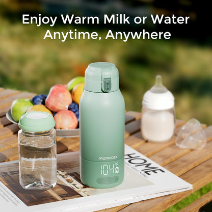 Momcozy Portable Milk Warmer for Travel – Dual Heating Modes for Breast Milk &amp; Water, Portable Bottle Warmer with Fast Heating &amp; Long Battery Life, 17 Ounces Large Capacity to Meet Your All-Day Needs