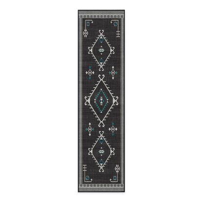 RUGGABLE Damali Runner Rug - Perfect Boho Washable Rug for Entryway Hallway Kitchen - Pet &amp; Child Friendly - Non-Toxic - Stain &amp; Water Resistant - Black &amp; White 2.5&