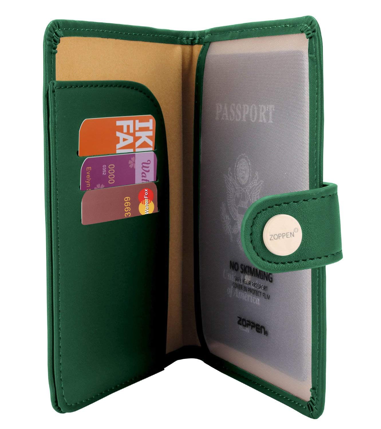 Zoppen RFID Blocking Travel Passport Holder Cadanian Passport Cover Slim Id Card Case (