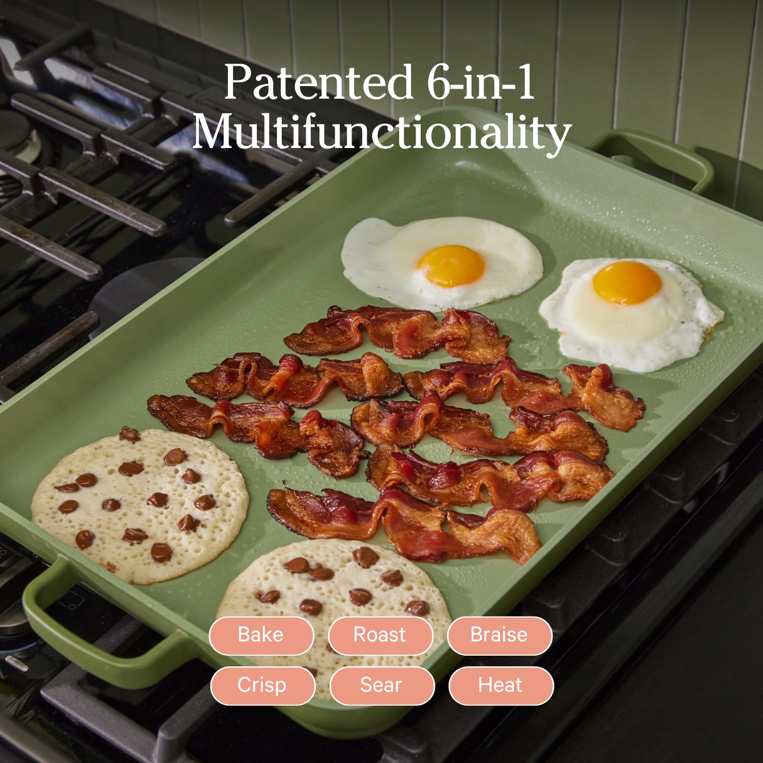 Our Place Bakeware Set | 5-Piece Nonstick, Toxin-Free, Ceramic, Stoneware Set with Oven Pan, Bakers, &amp; Oven Mat | Space-Saving Nesting Design | Oven-Safe | Bake, Roast, Griddle and more | Steam