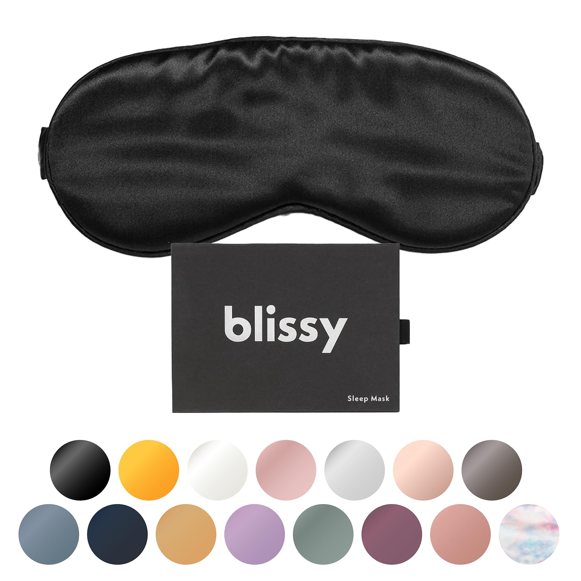 Blissy Silk Sleep Mask - Silk Eye Sleeping Mask for Women &amp; Men for Total Blackout - Silk Eye Mask - 100% Pure Mulberry Silk, 22 Momme 6a Fibers - Blindfold Silk Sleep Mask Side Sleeper Eye Cover