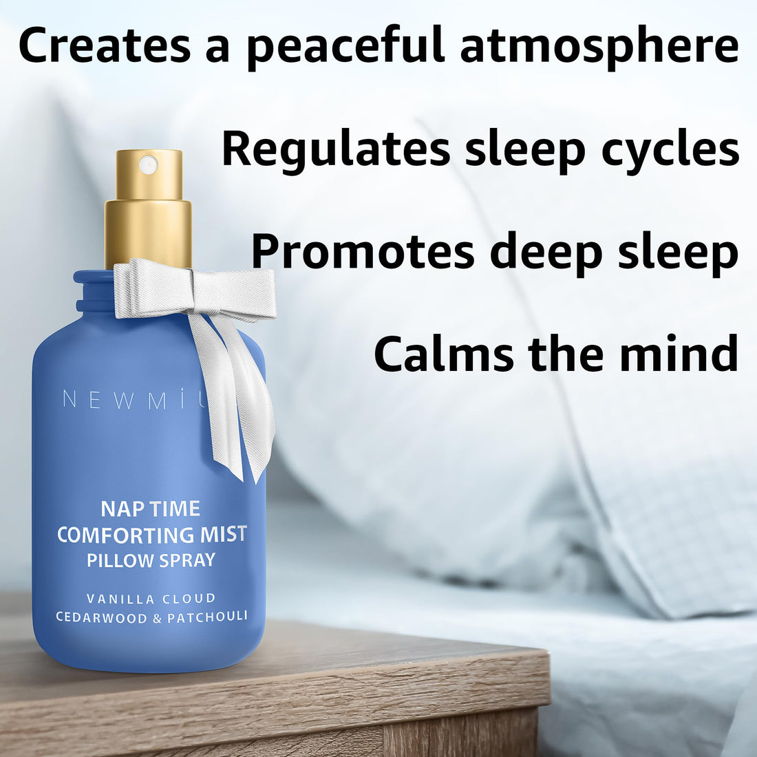 Nap Time Pillow Spray - Vanilla Cedarwood Essential Oils Natural - Fast Acting Aromatherapy Mist for Restful Sleep Relaxation Calming Stress Relief - Bedtime &amp; Shower Spray Luxury Self care Gift