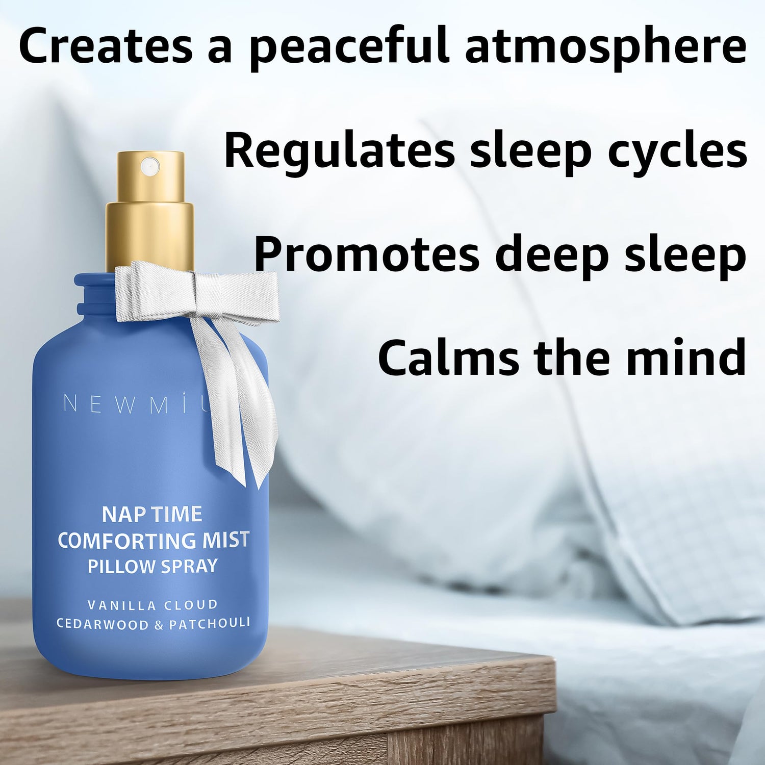 Nap Time Pillow Spray - Vanilla Cedarwood Essential Oils Natural - Fast Acting Aromatherapy Mist for Restful Sleep Relaxation Calming Stress Relief - Bedtime &amp; Shower Spray Luxury Self care Gift