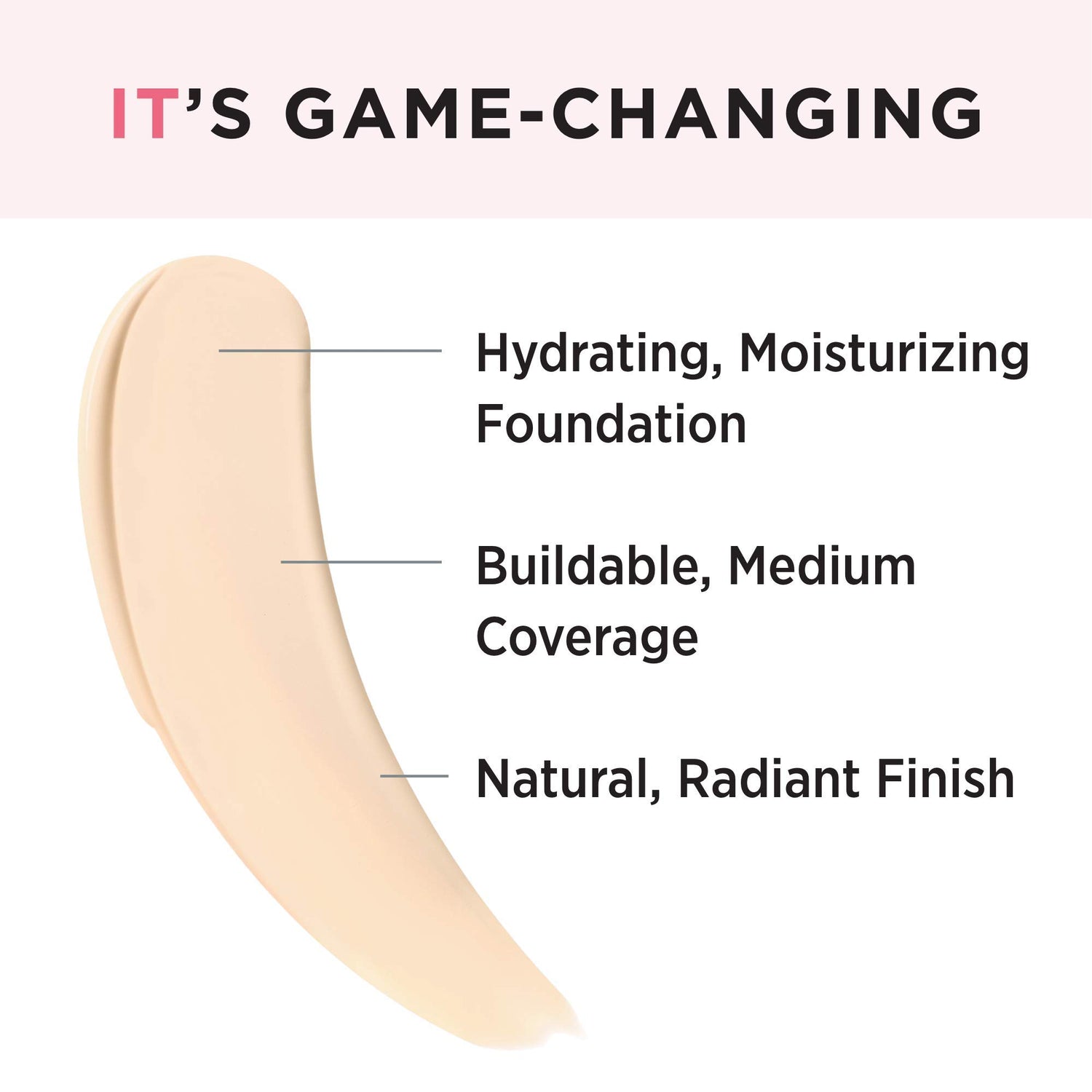IT Cosmetics Your Skin But Better Foundation + Skincare - Hydrating Medium Buildable Coverage - Minimizes Pores &amp; Imperfections - Natural Radiant Finish - With Hyaluronic Acid - 1.0 fl oz