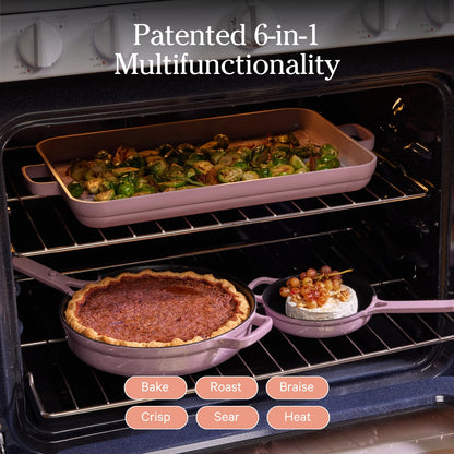 Our Place Bakeware Set | 5-Piece Nonstick, Toxin-Free, Ceramic, Stoneware Set with Oven Pan, Bakers, &amp; Oven Mat | Space-Saving Nesting Design | Oven-Safe | Bake, Roast, Griddle and more | Steam