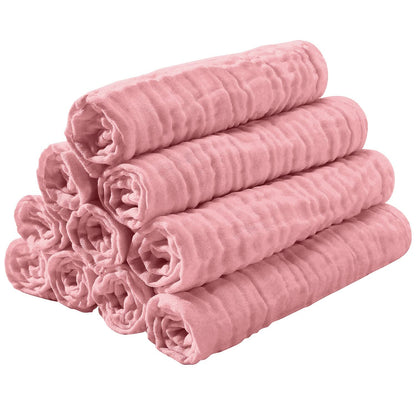 Yoofoss Muslin Burp Cloths for Baby 10 Pack 100% Cotton Baby Washcloths for Boys Girls Large 20&