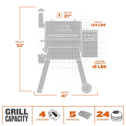 Traeger Grills Pro 575 Electric Wood Pellet Grill and Smoker, Bronze, 572 Square Inches Cook Area, 500 Degree Max Temperature, Meat Probe, 6 in 1 BBQ Grill with WiFi and app connectivity