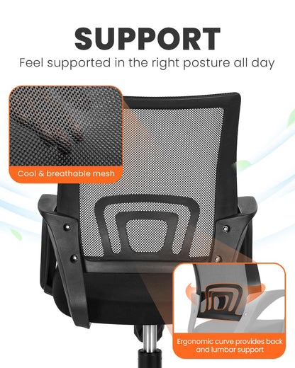 NEO CHAIR Office Chair Computer Desk Chair Gaming Ergonomic Mid Back Cushion Lumbar Support with Comfy Mesh Adjustable Swivel Rolling Home (Beige)