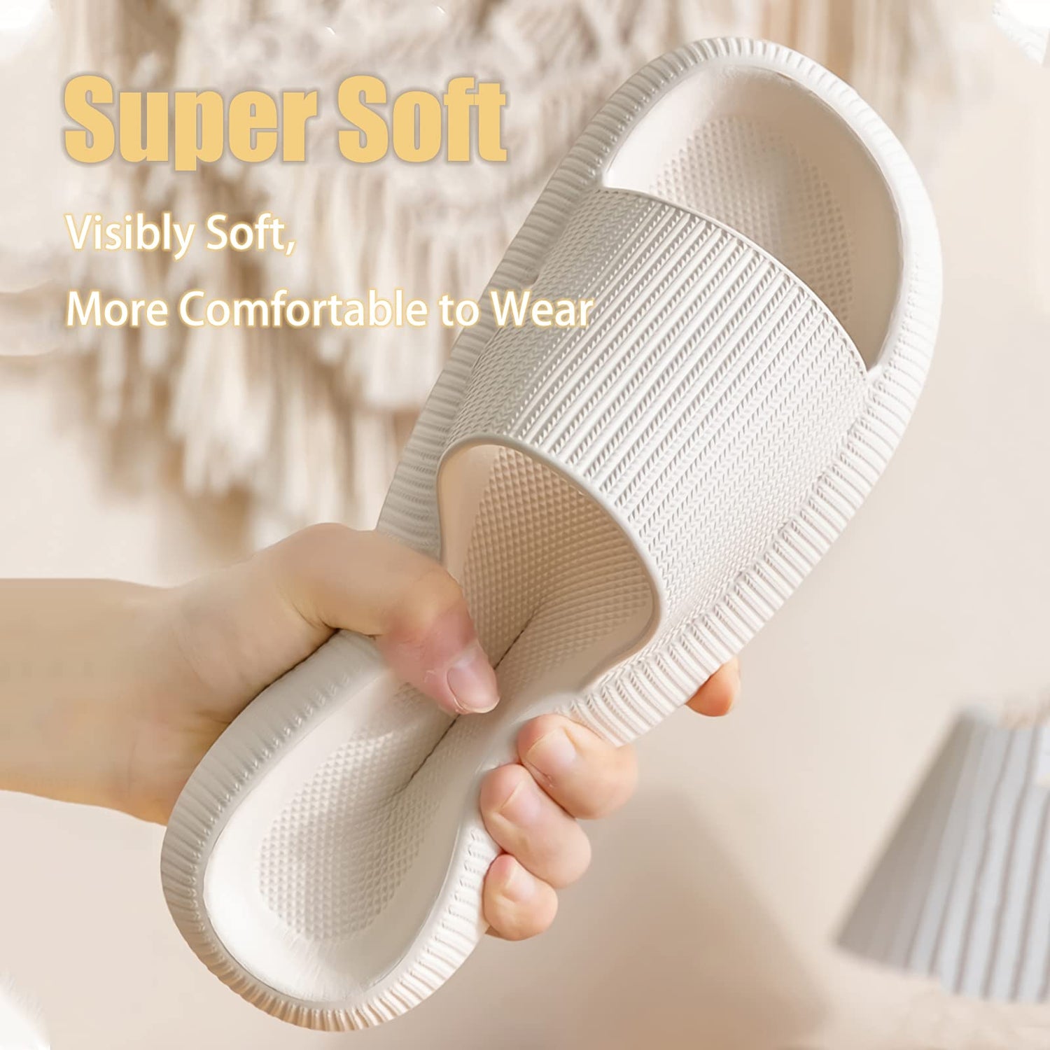 rosyclo Cloud Slippers for Women and Men, Pillow House Slippers Shower Shoes Indoor Slides Bathroom Sandals, Ultimate Comfort, Lightweight, Thick Sole, Non-Slip, Easy to Clean