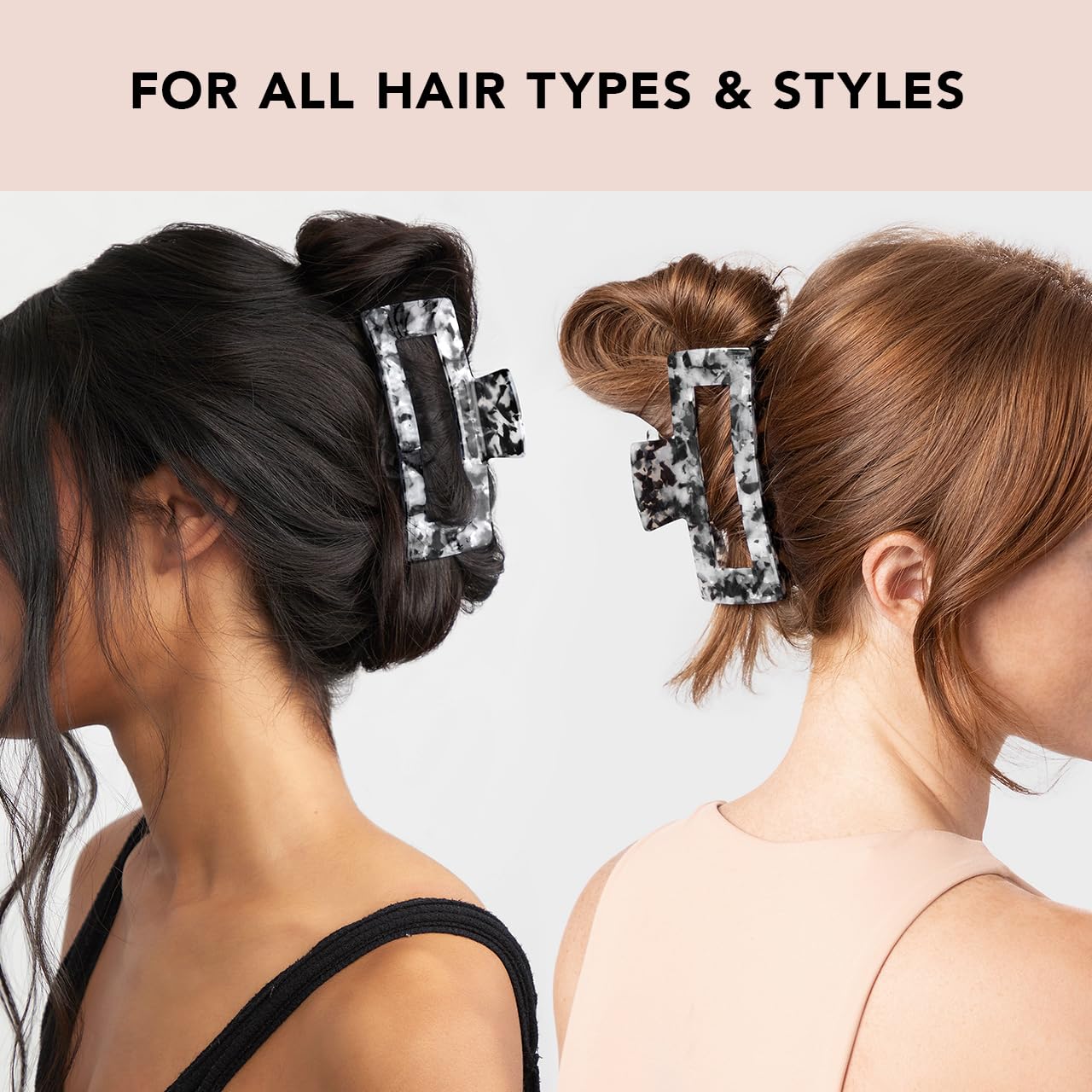 Kitsch Recycled Plastic Large Claw Clip, Big Open Shape Hair Clips for Women, Large Hair Claw Clips &amp; Jaw Clips, Big Claw Clips for Thick Hair, Claw Hair Clips for Girls (1pc, Brown)