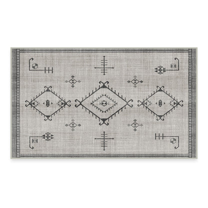 RUGGABLE Damali Runner Rug - Perfect Boho Washable Rug for Entryway Hallway Kitchen - Pet &amp; Child Friendly - Non-Toxic - Stain &amp; Water Resistant - Black &amp; White 2.5&