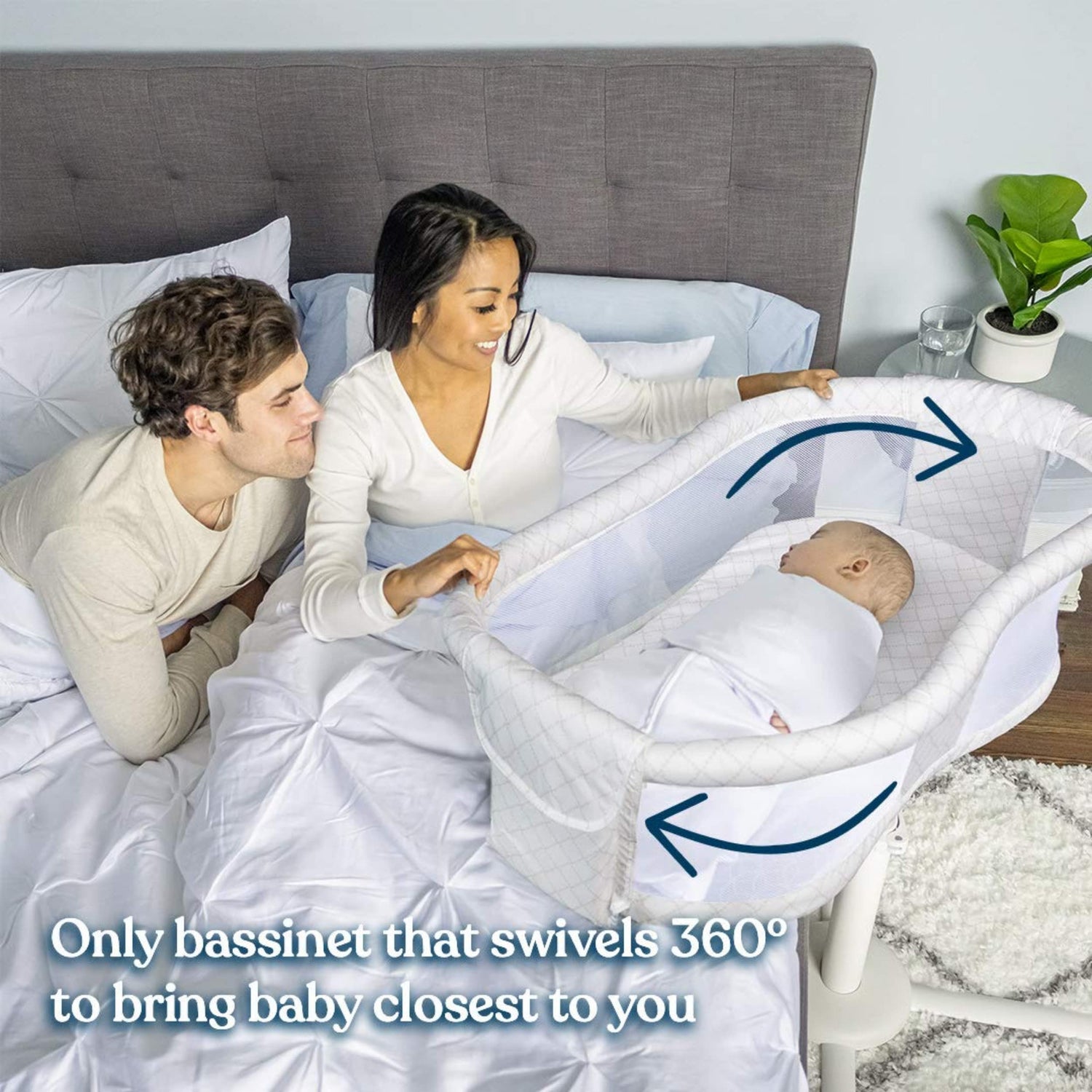 HALO BassiNest Swivel Sleeper - Essentia Series, Nautical Net