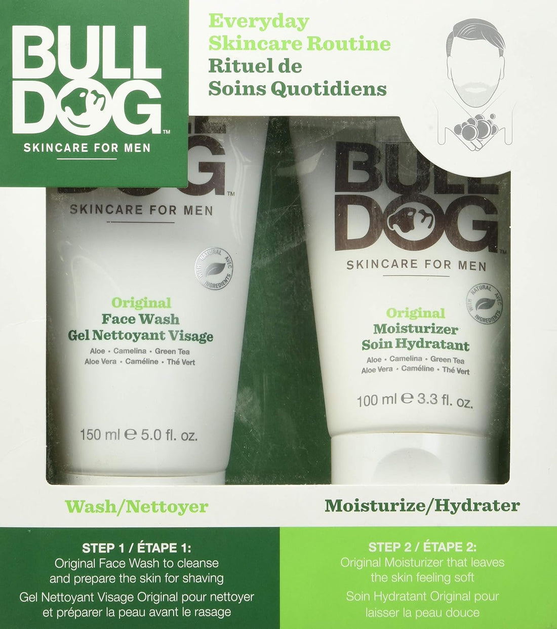 Bulldog everyday Skincare Duo Set, 1 Face Wash, 1 Moisturizer, 1 Count