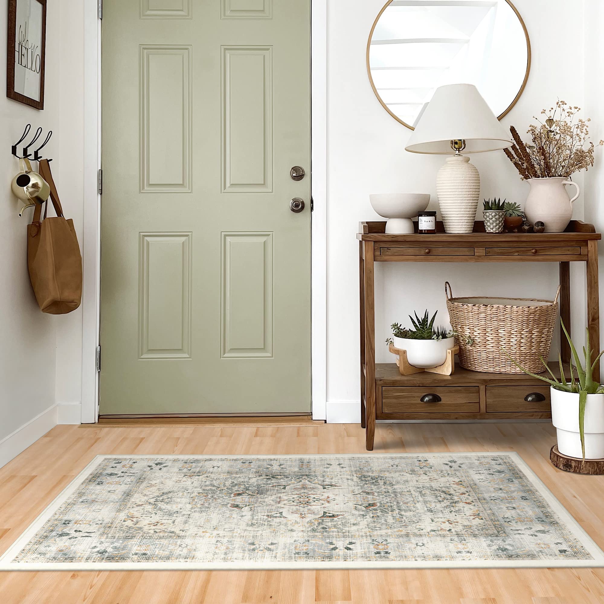 RUGGABLE – Sarrah Blue Quartz – Machine Washable Runner Rug – Pet &amp; Child Friendly – Stain &amp; Water Resistant – Non-Slip – 2.5&