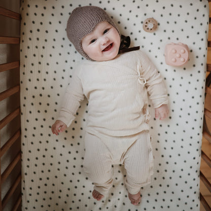 mushie Extra Soft Muslin Fitted Crib Sheet | 192 Thread Count | 28&quot;x 52&quot; (Fog)