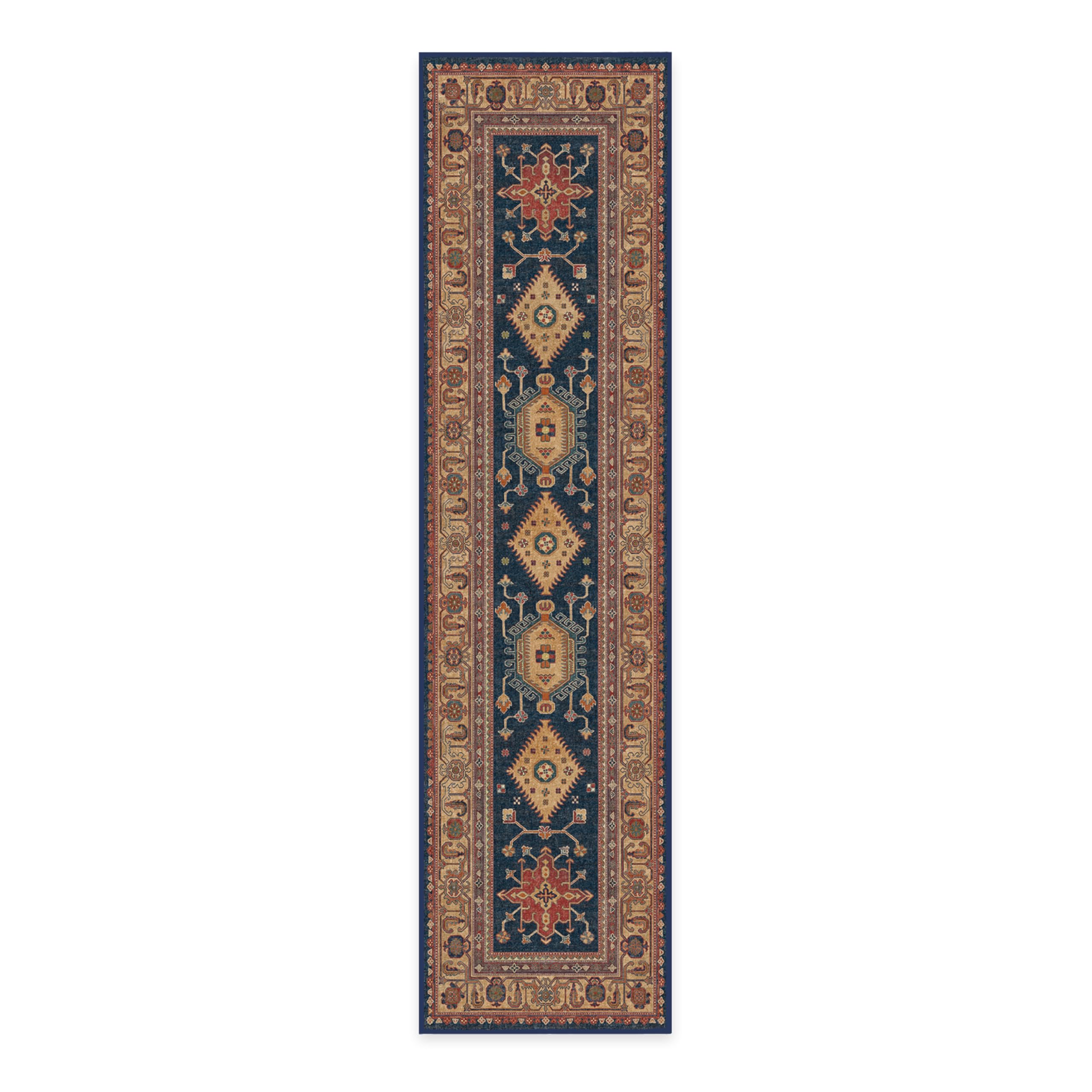 RUGGABLE – Cambria Ruby – Machine Washable Runner Rug – Pet &amp; Child Friendly – Stain &amp; Water Resistant – Non-Slip – 2.5&