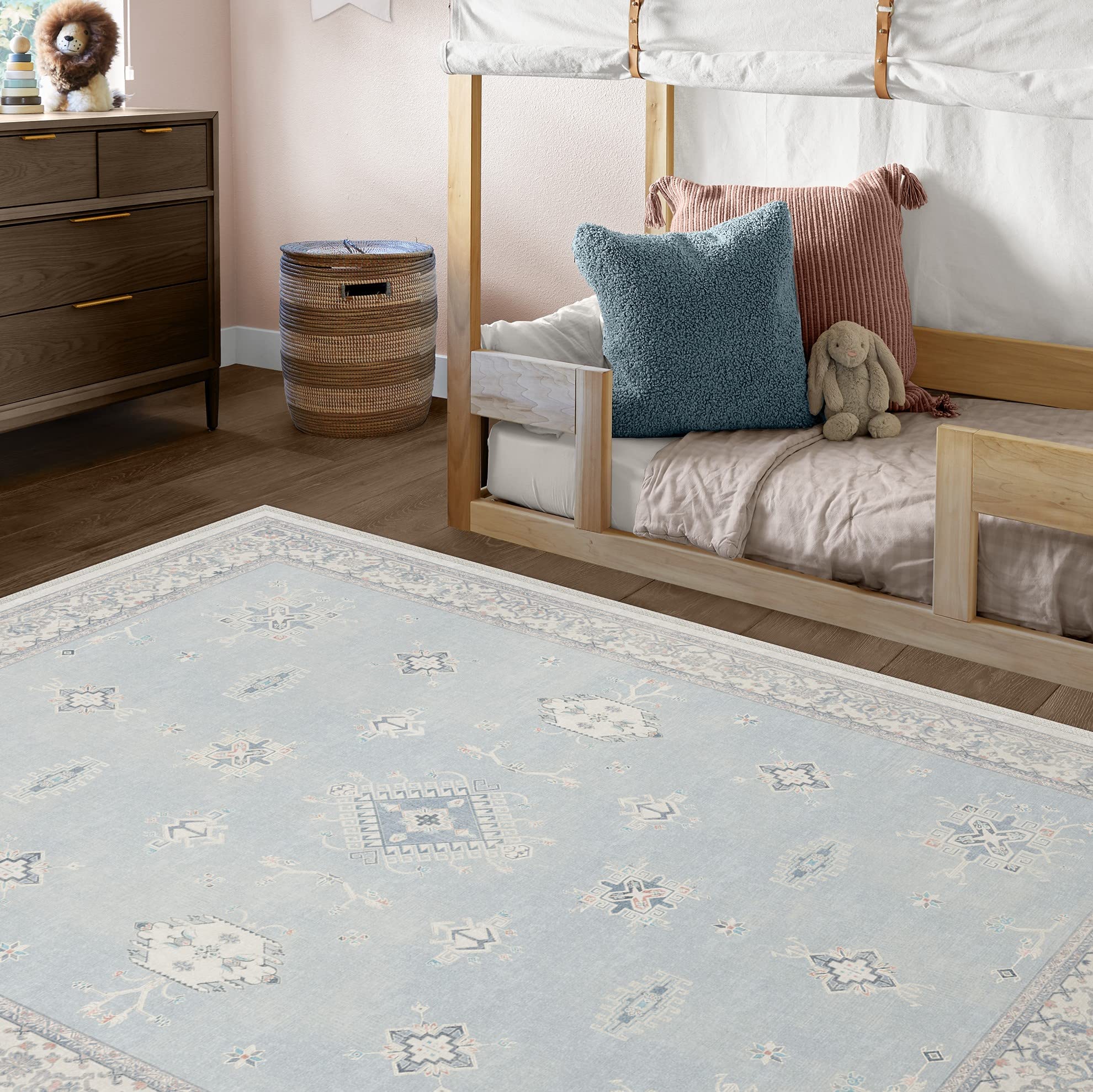 RUGGABLE – Verena Dark Wood – Machine Washable Runner Rug – Pet &amp; Child Friendly – Stain &amp; Water Resistant – Non-Slip – 2.5&