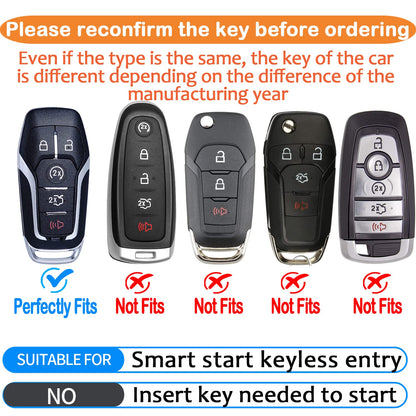for Ford Key Fob Cover Keychain Fit for 2013-2016 Fusion 2015-2017 Mustang F-150 Explorer,Smart Key Shell Case (Ivory White)