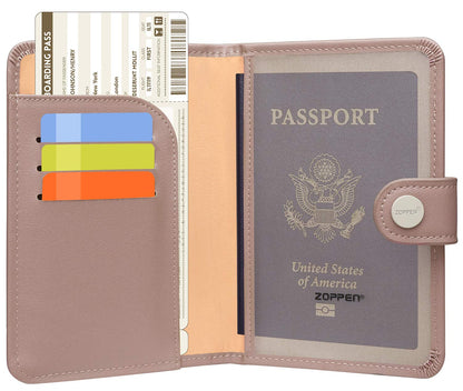 Zoppen RFID Blocking Travel Passport Holder Cadanian Passport Cover Slim Id Card Case (