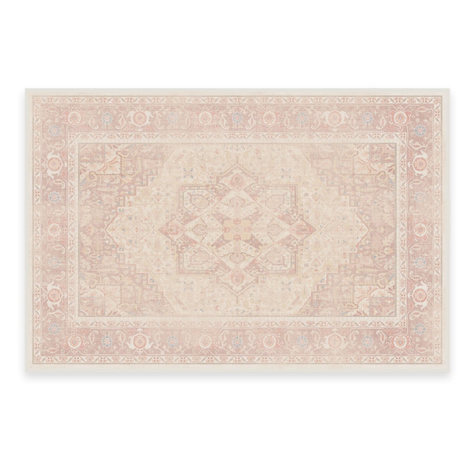 RUGGABLE Kamran Washable Rug - Perfect Vintage Area Rug for Living Room Bedroom Kitchen - Pet &amp; Child Friendly - Stain &amp; Water Resistant - Hazel 5&