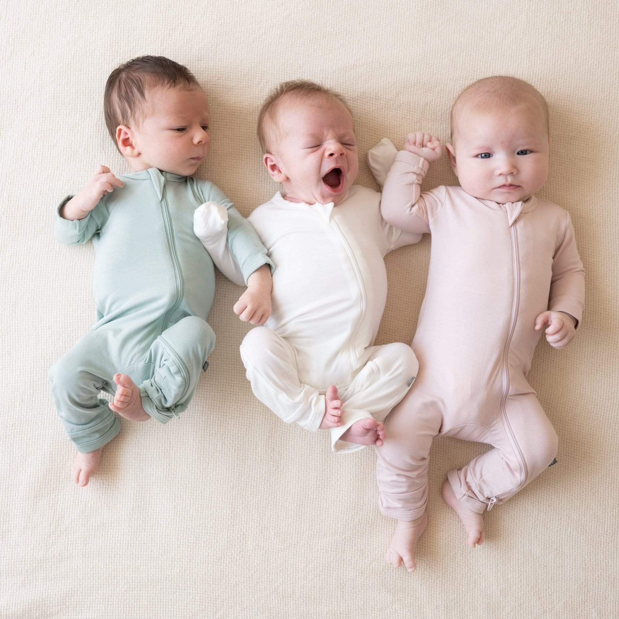 KYTE BABY Zippered Rompers, Unisex, Rayon Made from Bamboo (0-24 Months