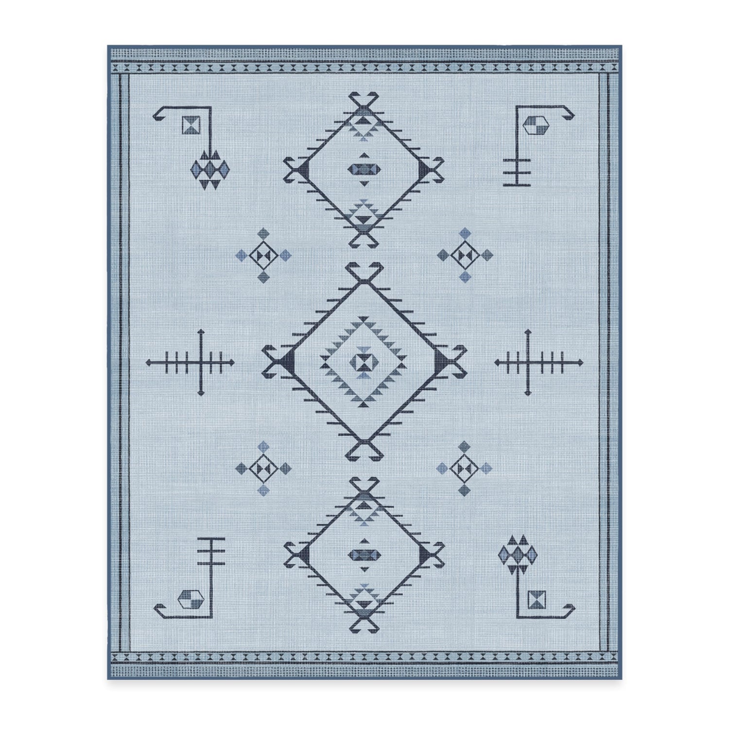RUGGABLE Damali Runner Rug - Perfect Boho Washable Rug for Entryway Hallway Kitchen - Pet &amp; Child Friendly - Non-Toxic - Stain &amp; Water Resistant - Black &amp; White 2.5&