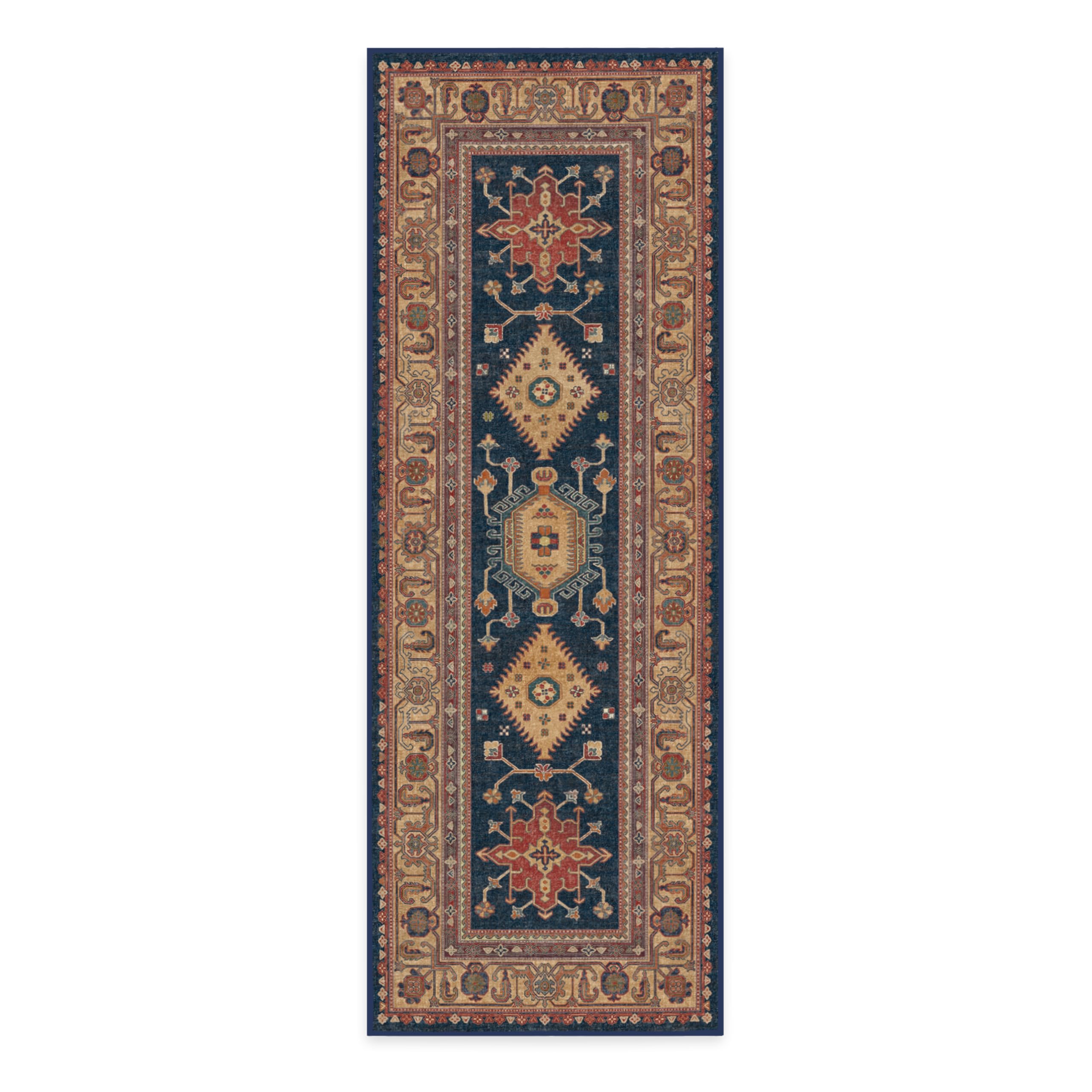 RUGGABLE – Cambria Ruby – Machine Washable Runner Rug – Pet &amp; Child Friendly – Stain &amp; Water Resistant – Non-Slip – 2.5&